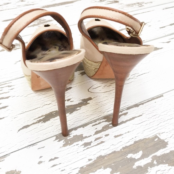 ❇ EUC ❇ Sam Edelman Tan/Nude Canvas Platform Heels, Size 8 - Picture 5 of 6
